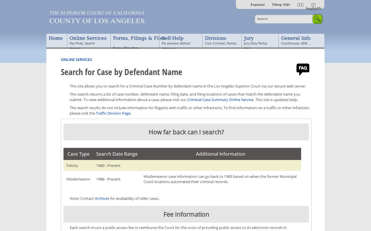 Duarte people search criminal defendant name search screen