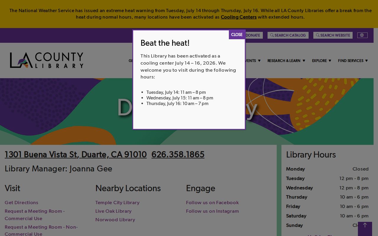 Duarte people directories Duarte Library branch resource