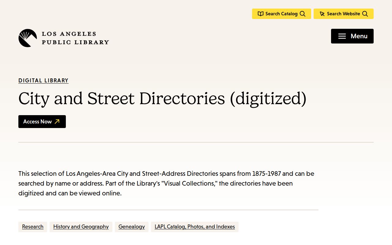 Duarte people directories LAPL city and street directory collection