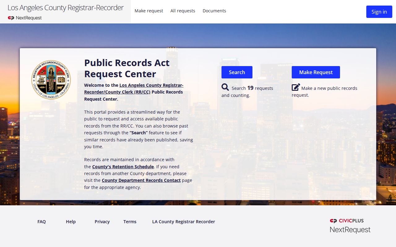 Duarte public records RRCC public records request center